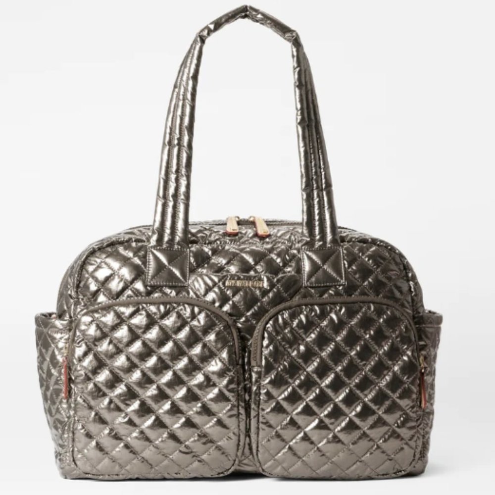 NWT -  MZ WALLACE Moondust Metallic Lacquer Duffle